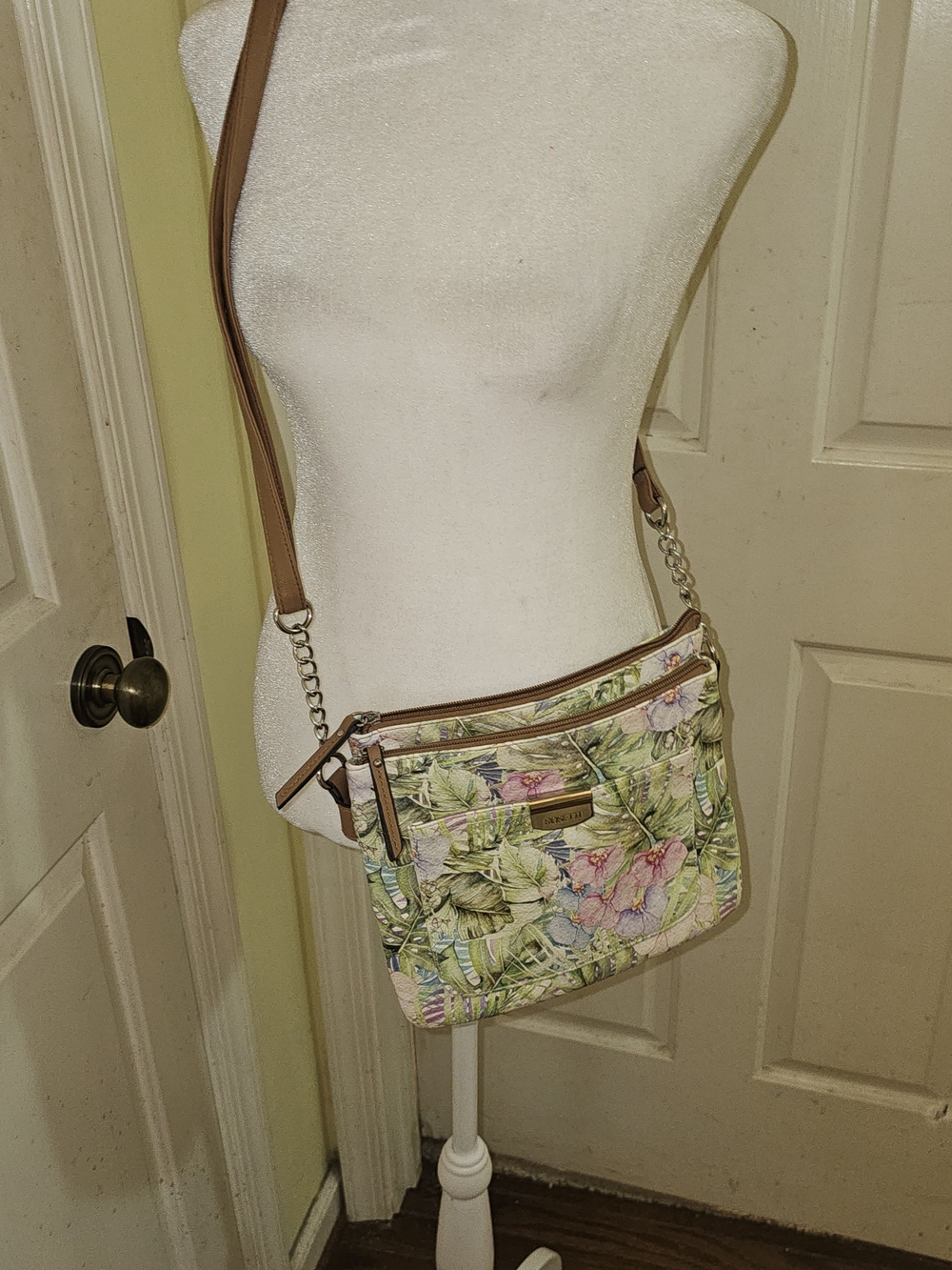Rosetti Floral Crossbody with Tan Strap